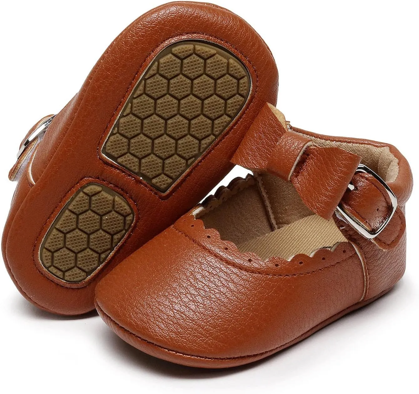 Baby Shoes Boys Girls Infant Sneakers Infant Girls Single Shoes Bowknot First Walkers Shoes Buckle Non-SIip