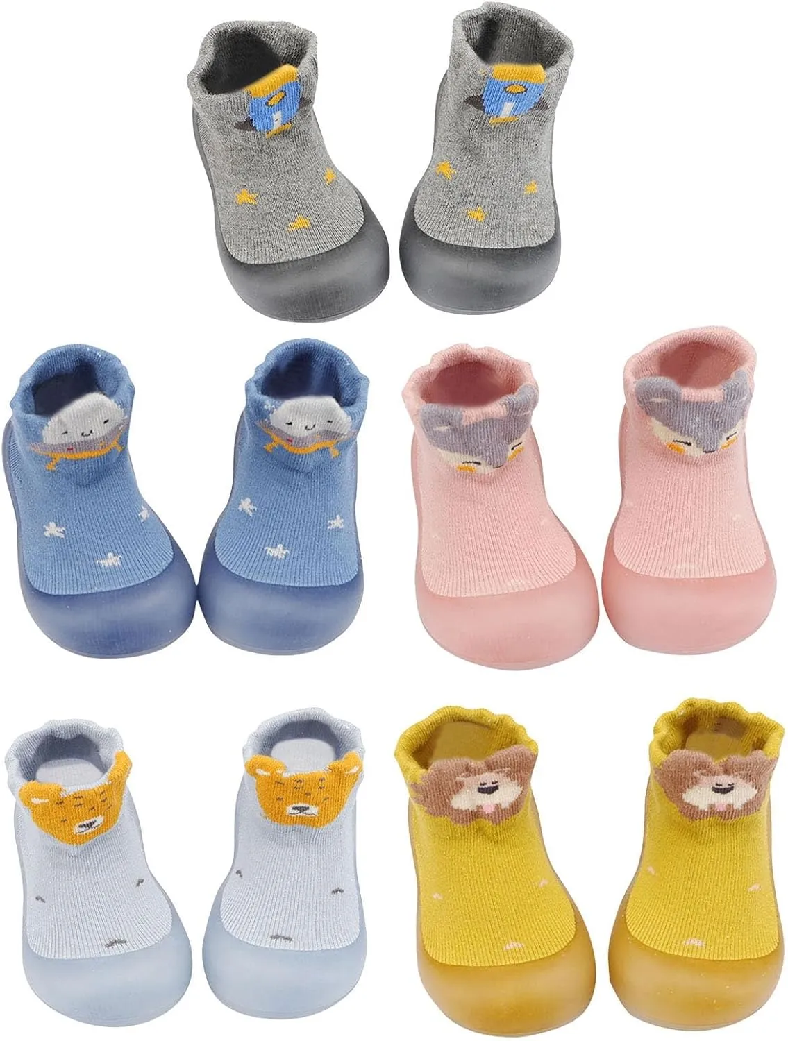 Baby Shoes Boys Girls Sock Shoe Elastic Infant First Cartoon Cats Soft Sole Rubber Toddler Boys & Kids