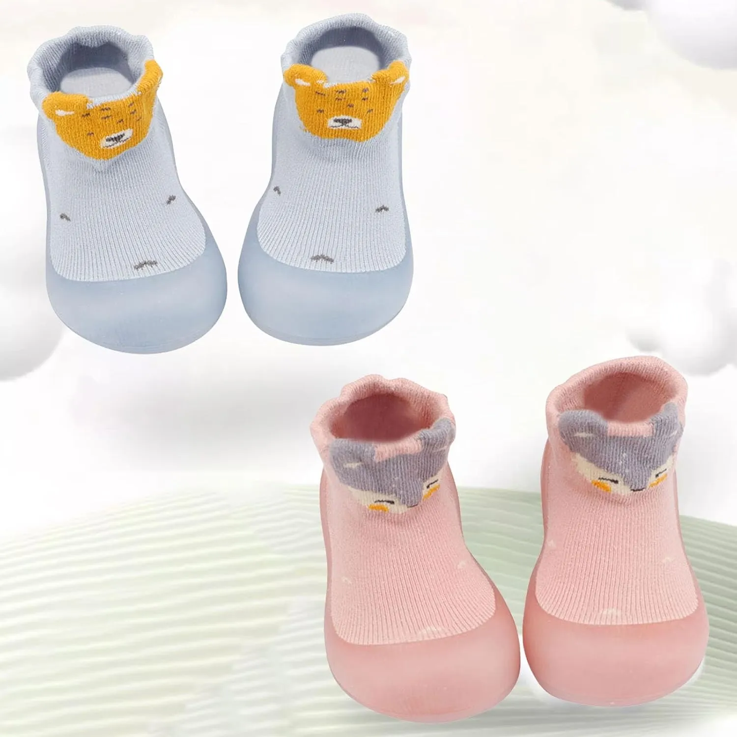 Baby Shoes Boys Girls Sock Shoe Elastic Infant First Cartoon Cats Soft Sole Rubber Toddler Boys & Kids