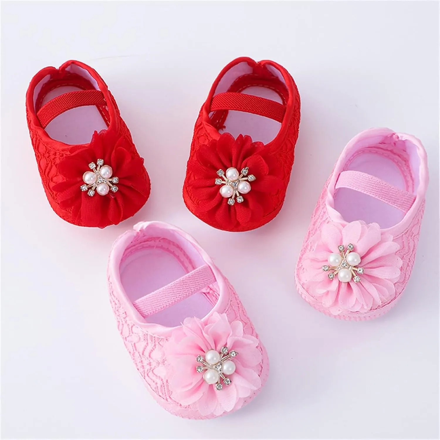 Baby Shoes Fashion Soft Sole Toddler Shoes Pearl Dress Flower Princess Shoes Toddler Shoes Baby Shoes Boy 6-12 Months