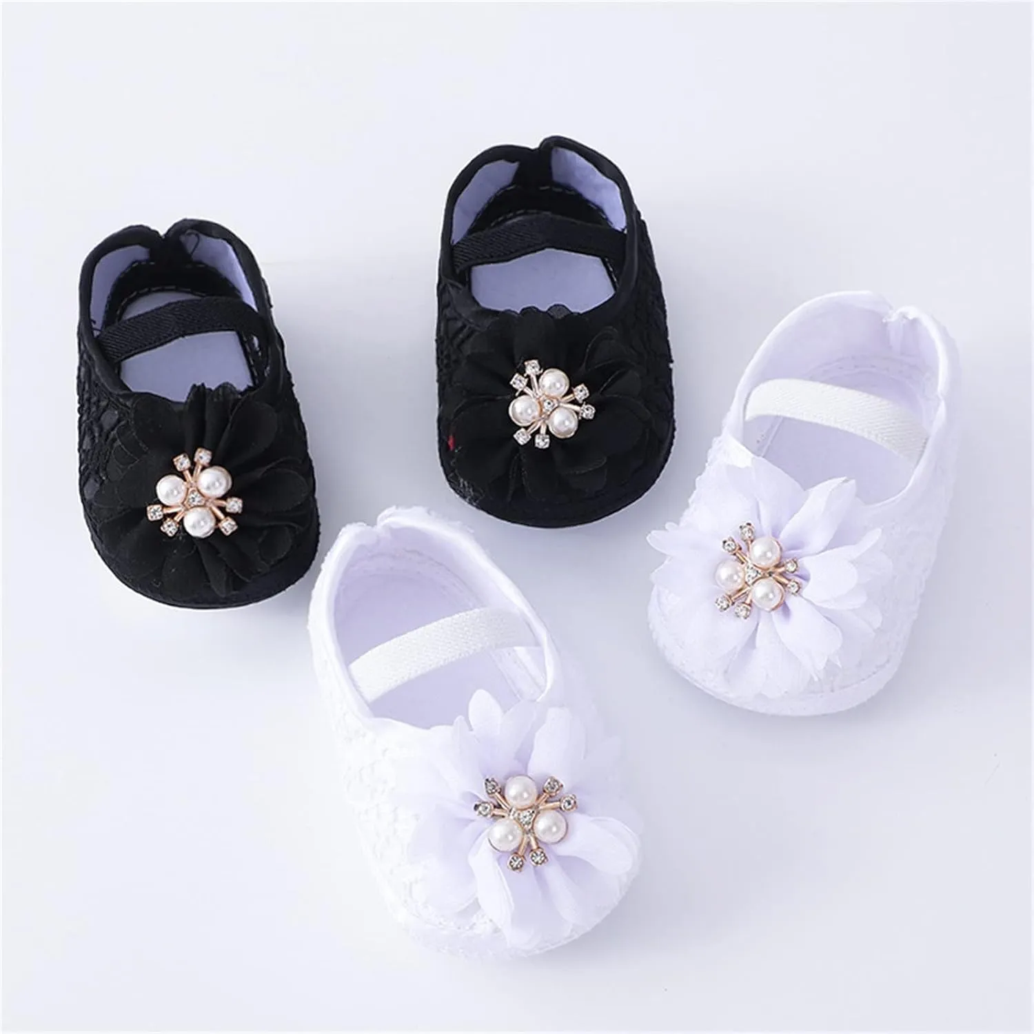 Baby Shoes Fashion Soft Sole Toddler Shoes Pearl Dress Flower Princess Shoes Toddler Shoes Baby Shoes Boy 6-12 Months