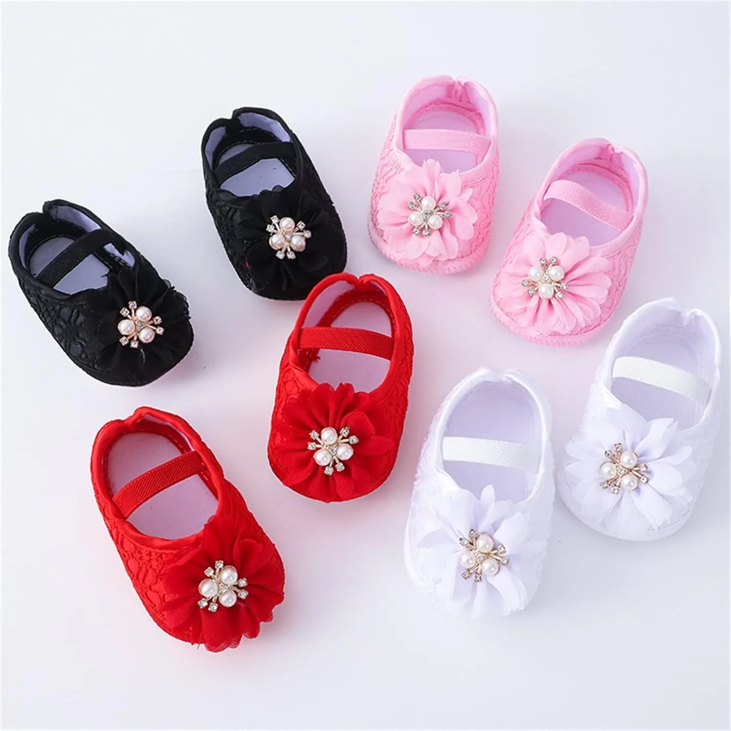 Baby Shoes Fashion Soft Sole Toddler Shoes Pearl Dress Flower Princess Shoes Toddler Shoes Baby Shoes Boy 6-12 Months
