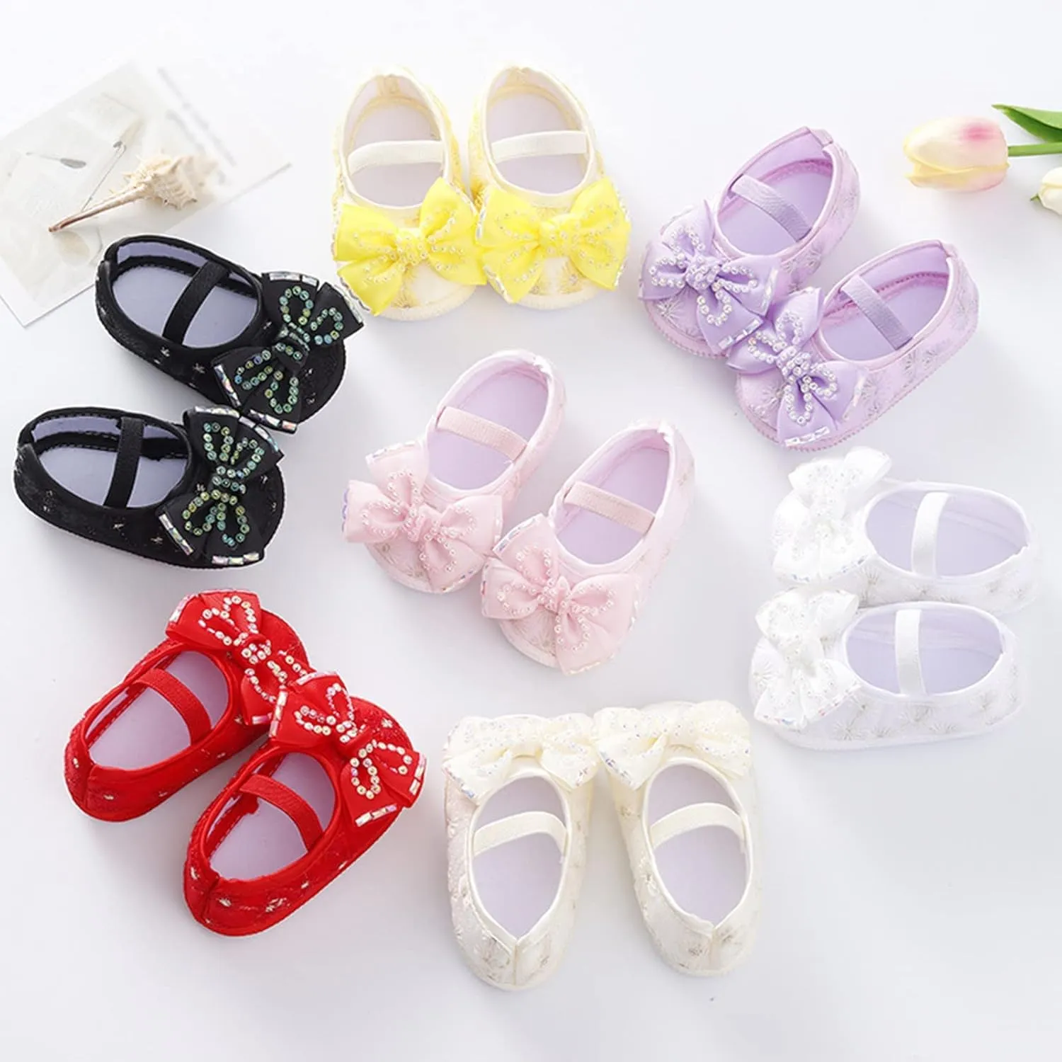 Baby Shoes Fashion Soft Sole Toddler Shoes Pearl Dress Flower Princess Shoes Toddler Shoes Fuzzy Slippers