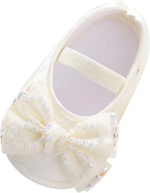 Baby Shoes Fashion Soft Sole Toddler Shoes Pearl Dress Flower Princess Shoes Toddler Shoes Fuzzy Slippers
