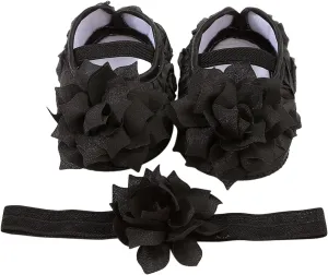 Baby Shoes Hairband Set 01 Year Old Baby Shoes 246 August Newborn Soft Sole Walking Shoes Toddler Boys Slip On