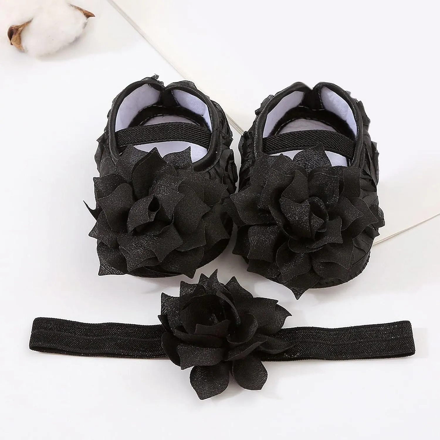 Baby Shoes Hairband Set 01 Year Old Baby Shoes 246 August Newborn Soft Sole Walking Shoes Toddler Boys Slip On