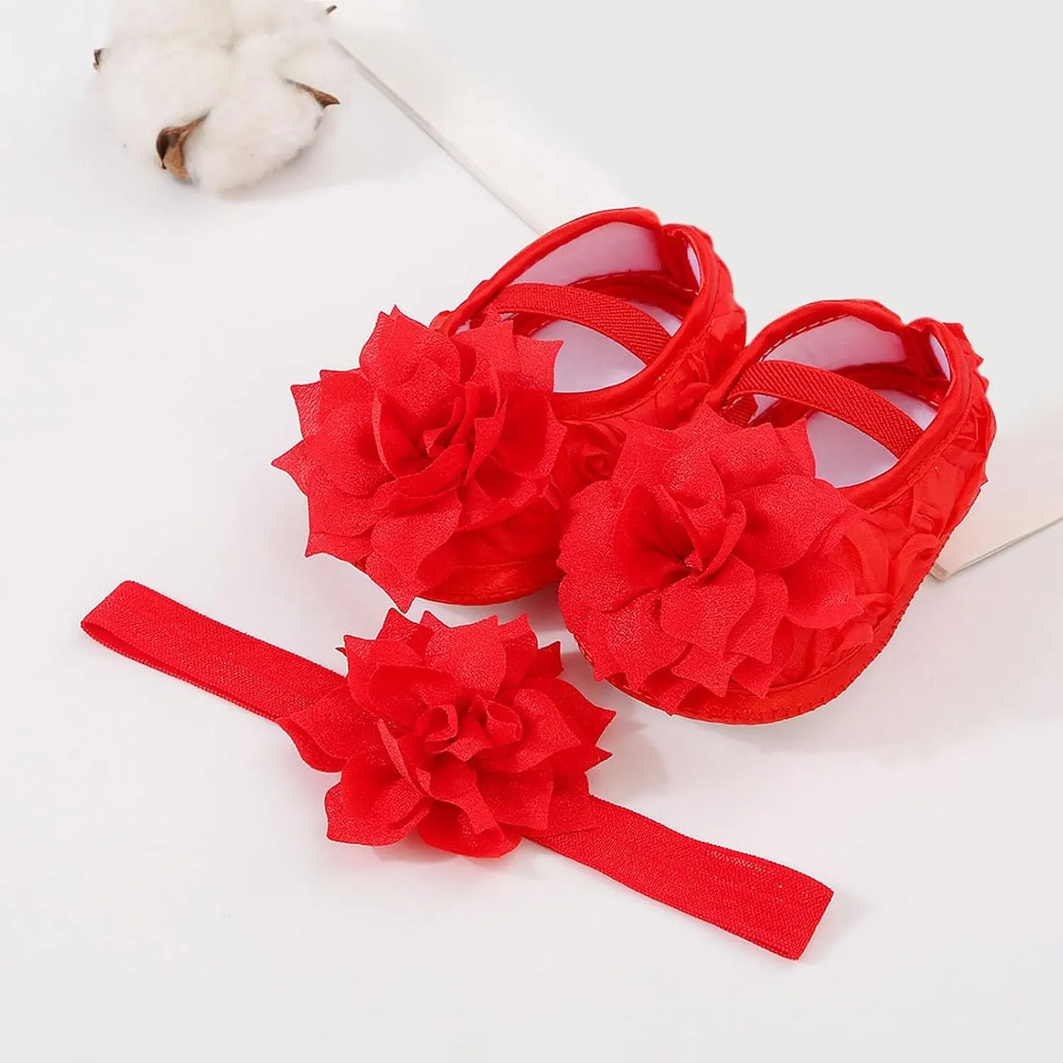 Baby Shoes Hairband Set 01 Year Old Baby Shoes 246 August Newborn Soft Sole Walking Shoes Toddler Boys Slip On