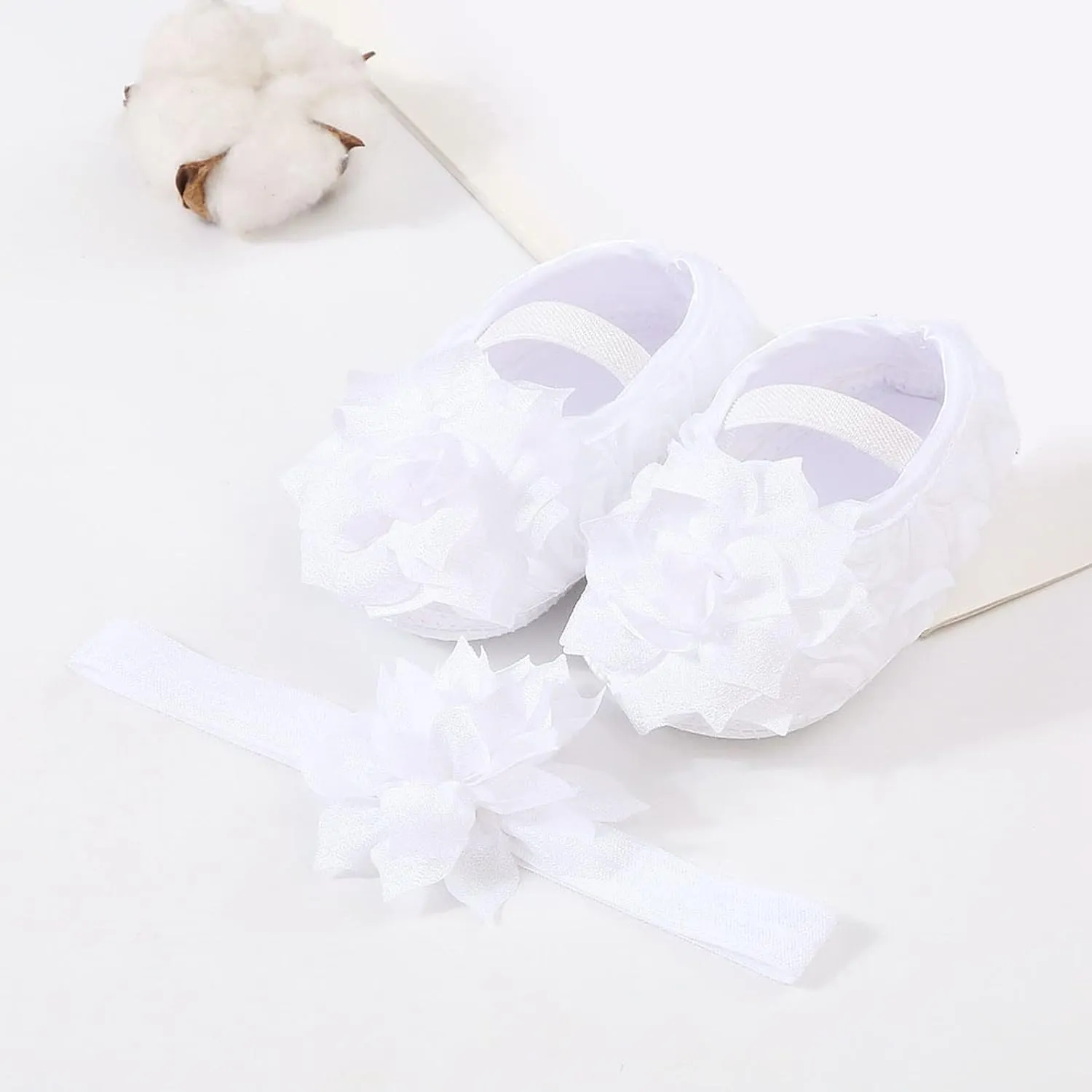 Baby Shoes Hairband Set 01 Year Old Baby Shoes 246 August Newborn Soft Sole Walking Shoes Trend Girl Shoes Size 4
