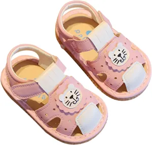 Baby Shoes Toddler Walking Baby 2024 Little Sandals Walking Shoes Soft Sole Slip Baotou Shoes 6-24 Months