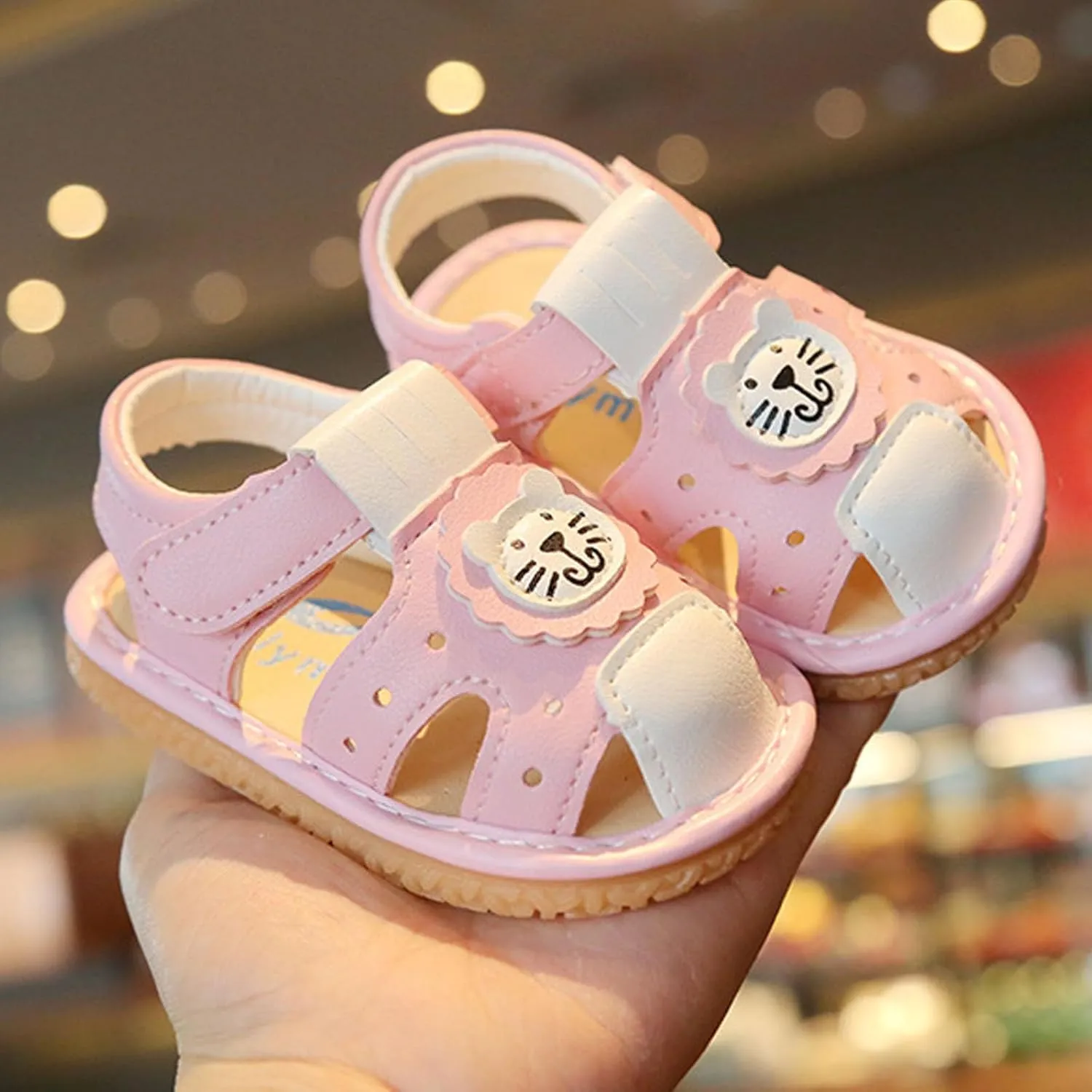 Baby Shoes Toddler Walking Baby 2024 Little Sandals Walking Shoes Soft Sole Slip Baotou Shoes 6-24 Months
