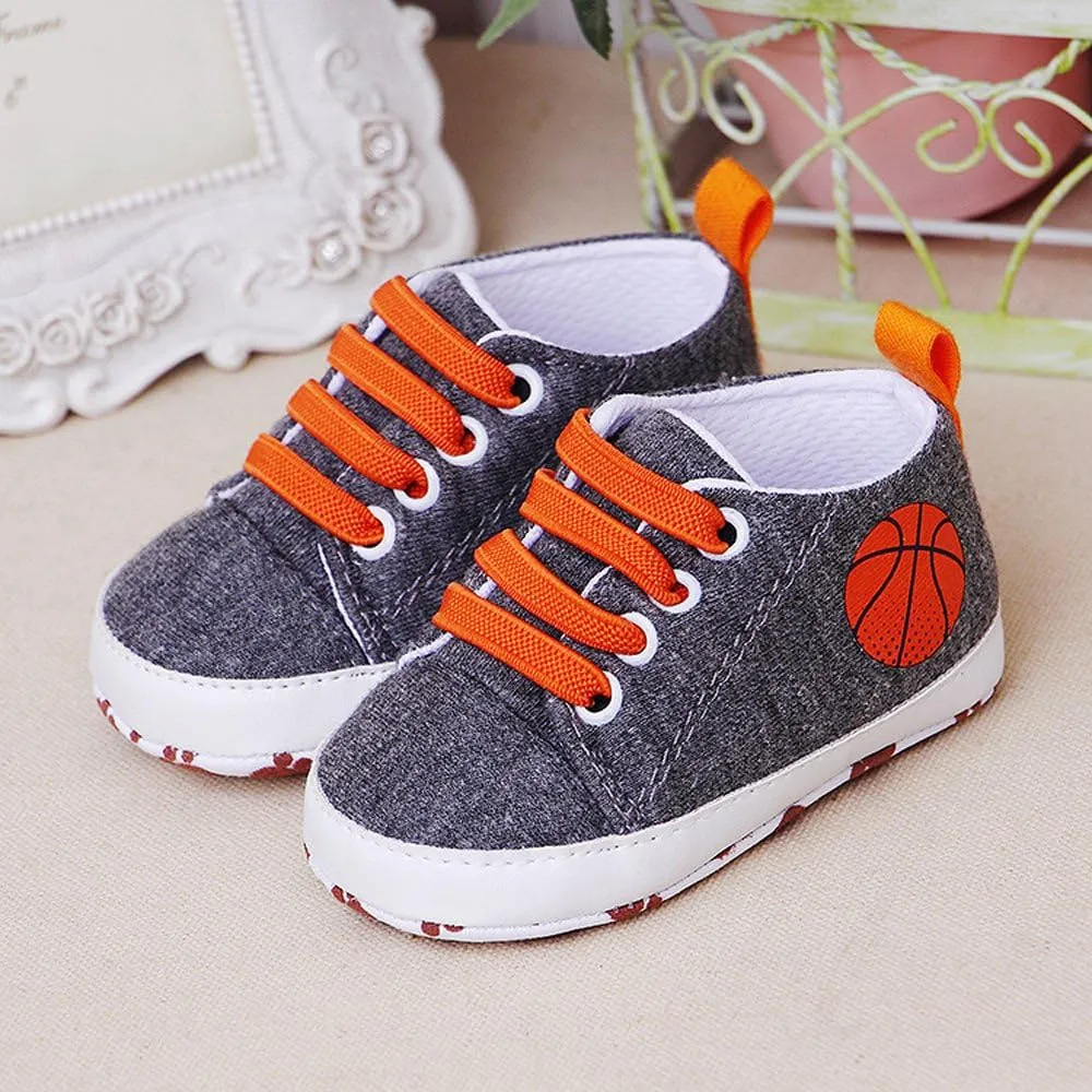 Baby Shoes, Unisex Baby Boys Girls High Top Sneaker Soft Anti-Slip Sole Newborn Infant First Walkers Canvas Denim Shoes