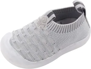 Baby Single Shoes Girls Leisure Shoes Mesh Shoes Breathable Soft Sole Sport Shoes Socks Outdoor Shoes (Grey, 15)