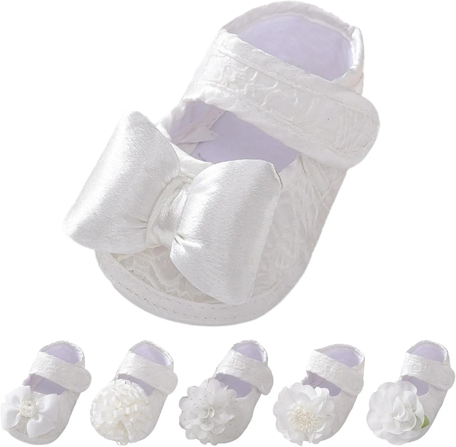 Baby Sneakers Girls Boys Baby Shoes Fashionable New Pattern Cute Flower Decoration Hook Loop Baby Shoes Infant