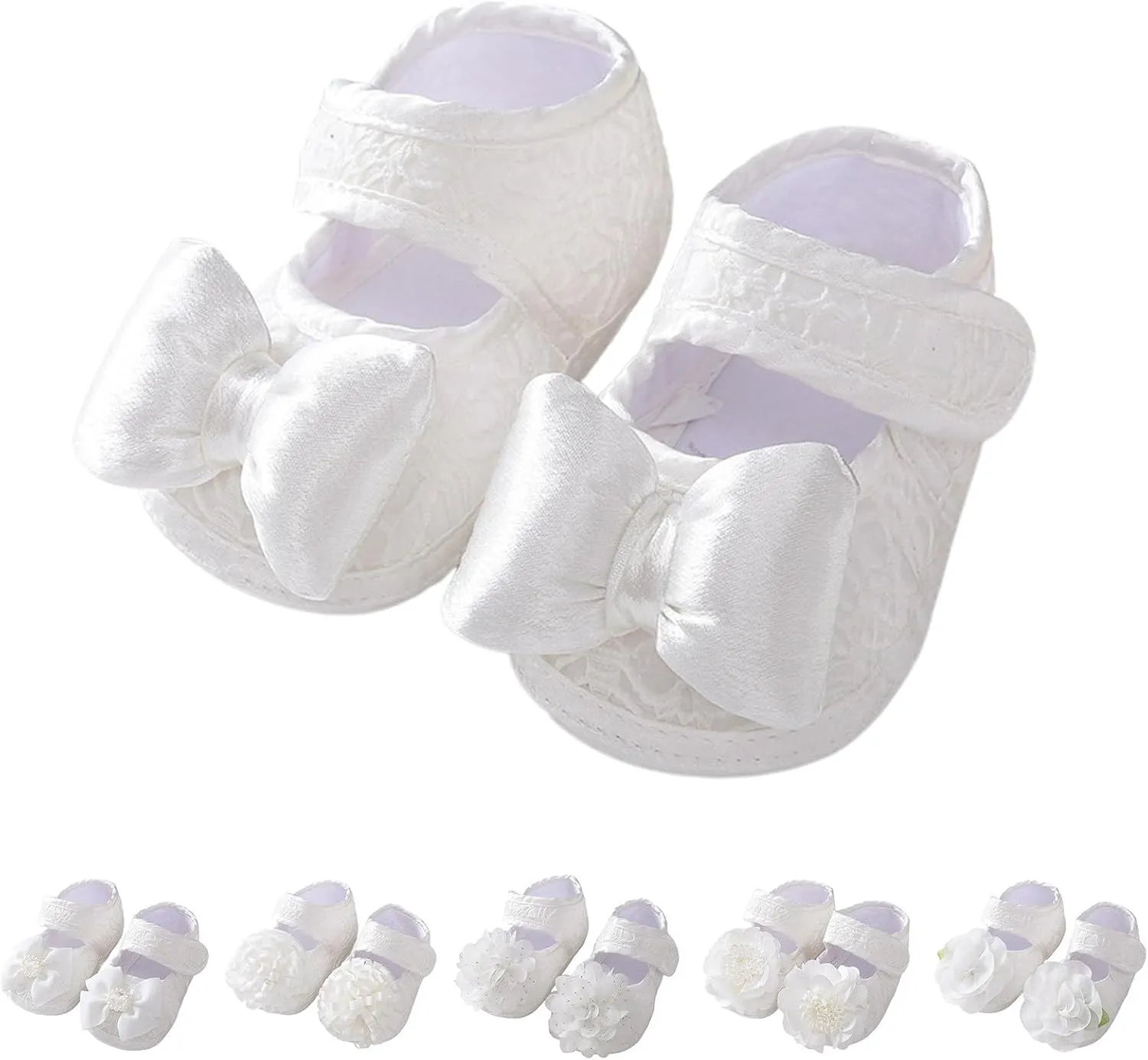 Baby Sneakers Girls Boys Baby Shoes Fashionable New Pattern Cute Flower Decoration Hook Loop Baby Shoes Infant