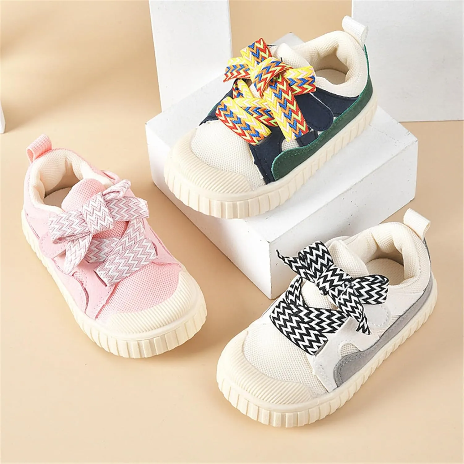 Baby Sneakers with Bow Toddler Baby Girls Slip on Platform Sneaker Walking Shoes Fashion Low-Top Tennis Shoes