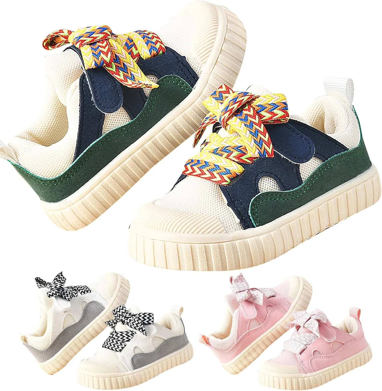Baby Sneakers with Bow Toddler Baby Girls Slip on Platform Sneaker Walking Shoes Fashion Low-Top Tennis Shoes
