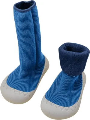 Baby Sock Newborn Solid Color Calf Socks with Non-Slip Rubber Sole Sock Shoes Breathable Slippers Sneakers