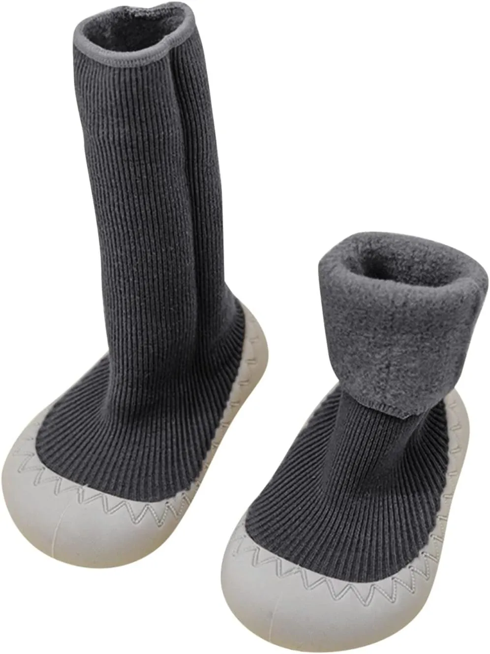 Baby Sock Newborn Solid Color Calf Socks with Non-Slip Rubber Sole Sock Shoes Breathable Slippers Sneakers