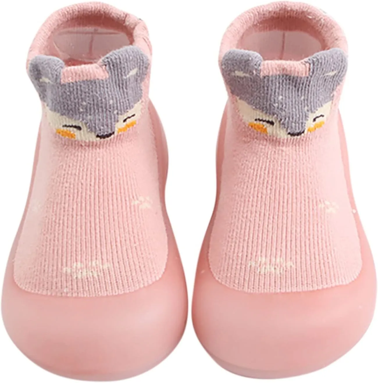 Baby Sock Shoes Boys Girls First Walking Shoes Non Slip Cartoon Soft Rubber Sole Floor Slipper Infant Toddler Sneakers