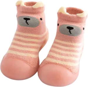 Baby Sock Shoes Toddler Cartoon Rubber Sole Non-Skid Sneakers Floor Slipper Infant Boys Girls First Walking Shoes