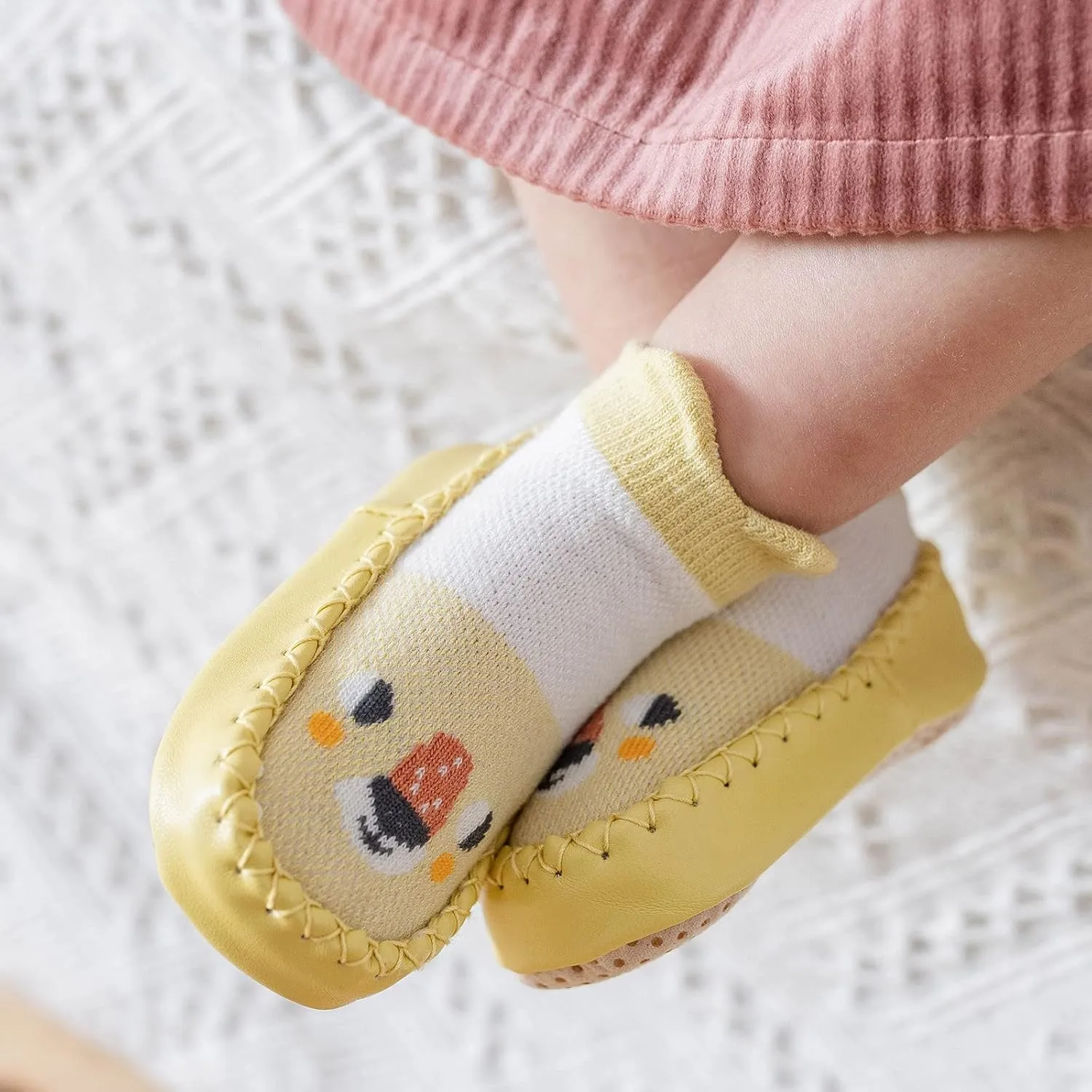 Baby Sock Shoes Toddler Cute Soft Rubber Sole Slipper Knit Printing Non Slip Floor Ankle Infant Walking Shoes