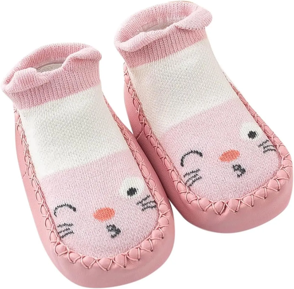 Baby Sock Shoes Toddler Cute Soft Rubber Sole Slipper Knit Printing Non Slip Floor Ankle Infant Walking Shoes