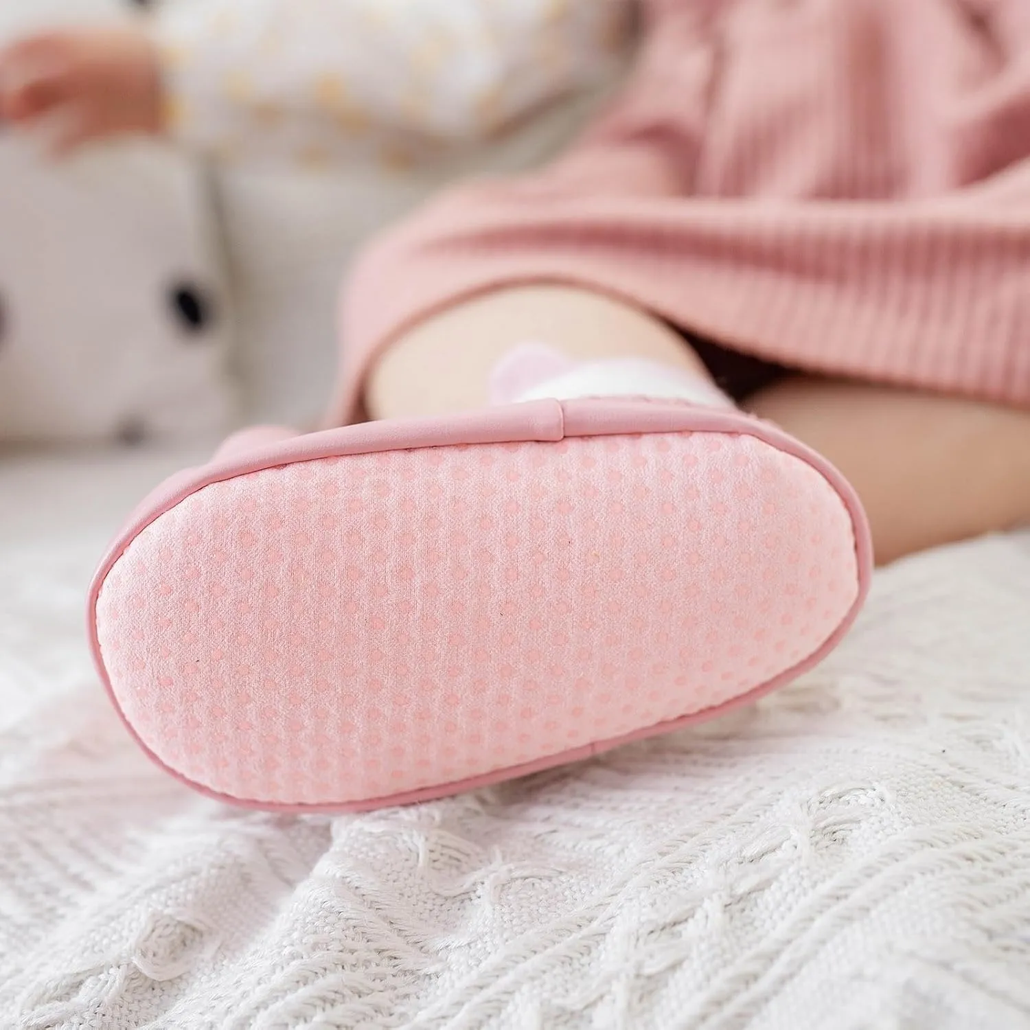 Baby Sock Shoes Toddler Cute Soft Rubber Sole Slipper Knit Printing Non Slip Floor Ankle Infant Walking Shoes