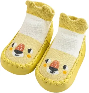 Baby Sock Shoes Toddler Cute Soft Rubber Sole Slipper Knit Printing Non Slip Floor Ankle Infant Walking Shoes
