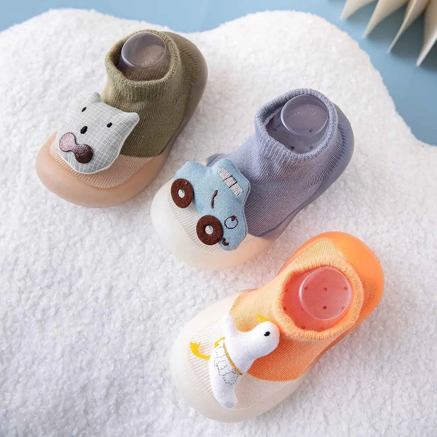 Baby Sock Shoes Toddler First Walkers Non-Slip Soft Sole Casual Sock Shoe House Indoor First Walking Slippers