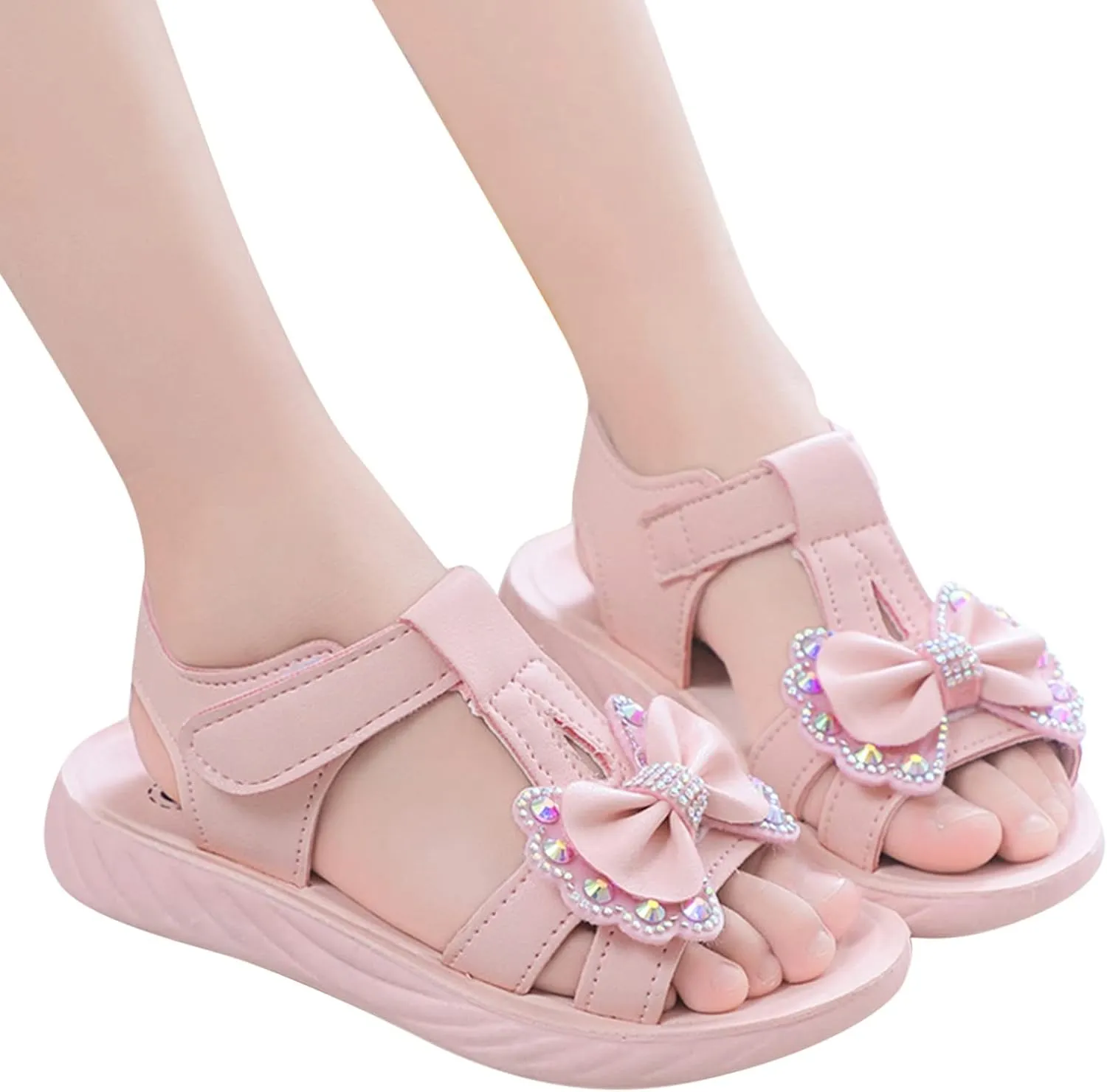 Baby Solid Color Foot Warmer Children Shoes Summer Sandals Fashion Little Girls Soft Soles Children Bow Shoes