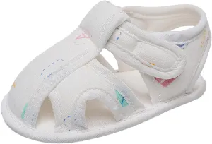 Baby Toddler Canvas Soft Sandals Open Toe Barefoot Flat Wide Shoes Boys Girls Kids Hook Loop Adjusted Casual Sandals