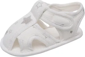 Baby Toddler Canvas Soft Sandals Open Toe Barefoot Flat Wide Shoes Boys Girls Kids Hook Loop Adjusted Casual Sandals
