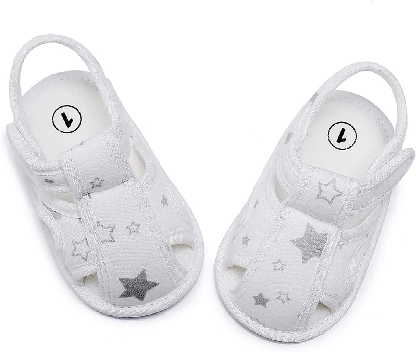 Baby Toddler Canvas Soft Sandals Open Toe Barefoot Flat Wide Shoes Boys Girls Kids Hook Loop Adjusted Casual Sandals