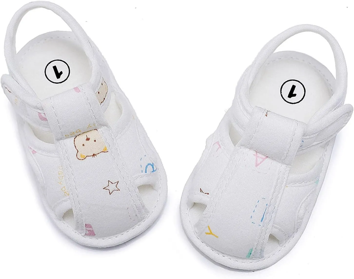 Baby Toddler Canvas Soft Sandals Open Toe Barefoot Flat Wide Shoes Boys Girls Kids Hook Loop Adjusted Casual Sandals