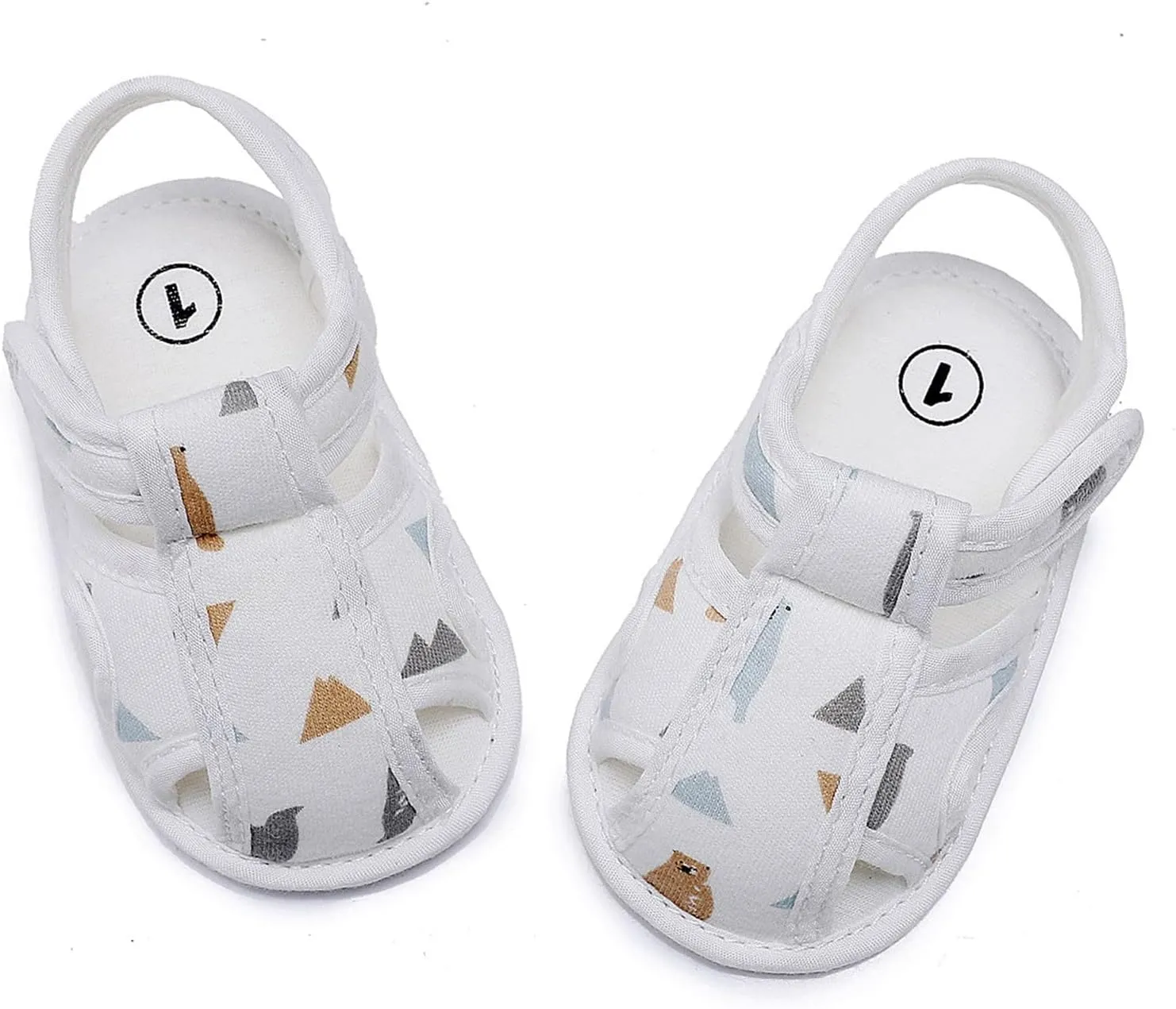Baby Toddler Canvas Soft Sandals Open Toe Barefoot Flat Wide Shoes Boys Girls Kids Hook Loop Adjusted Casual Sandals