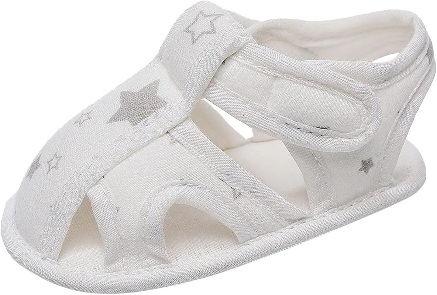 Baby Toddler Canvas Soft Sandals Open Toe Barefoot Flat Wide Shoes Boys Girls Kids Hook Loop Adjusted Casual Sandals