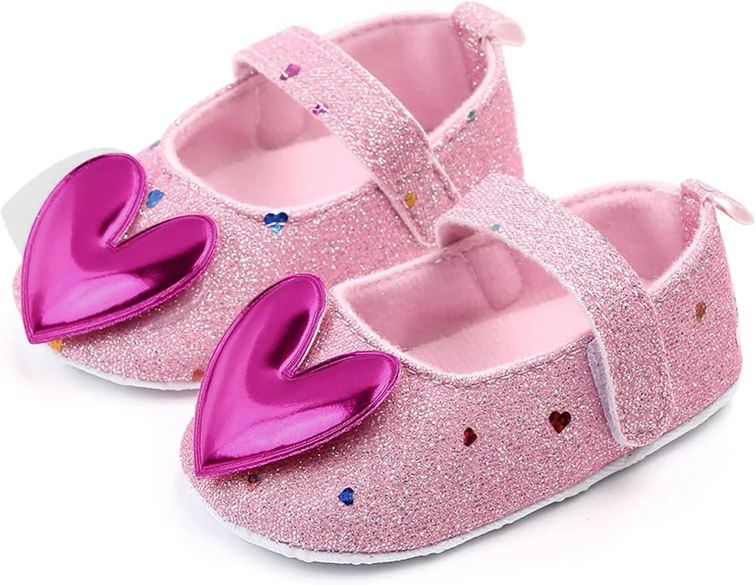 Baby Toddler Infant Girls Princess Sandals Hearts Soft Sole Bowknot First Walkers Sneaker Sandals (Pink, 6 M Toddler)