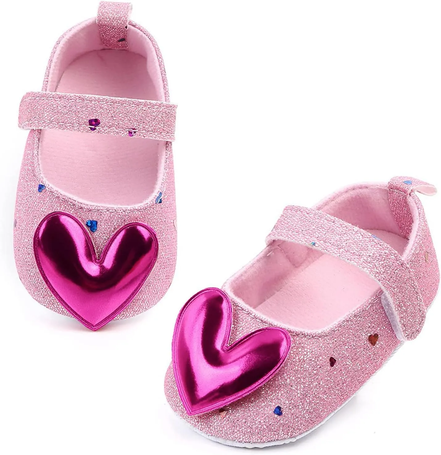 Baby Toddler Infant Girls Princess Sandals Hearts Soft Sole Bowknot First Walkers Sneaker Sandals (Pink, 6 M Toddler)