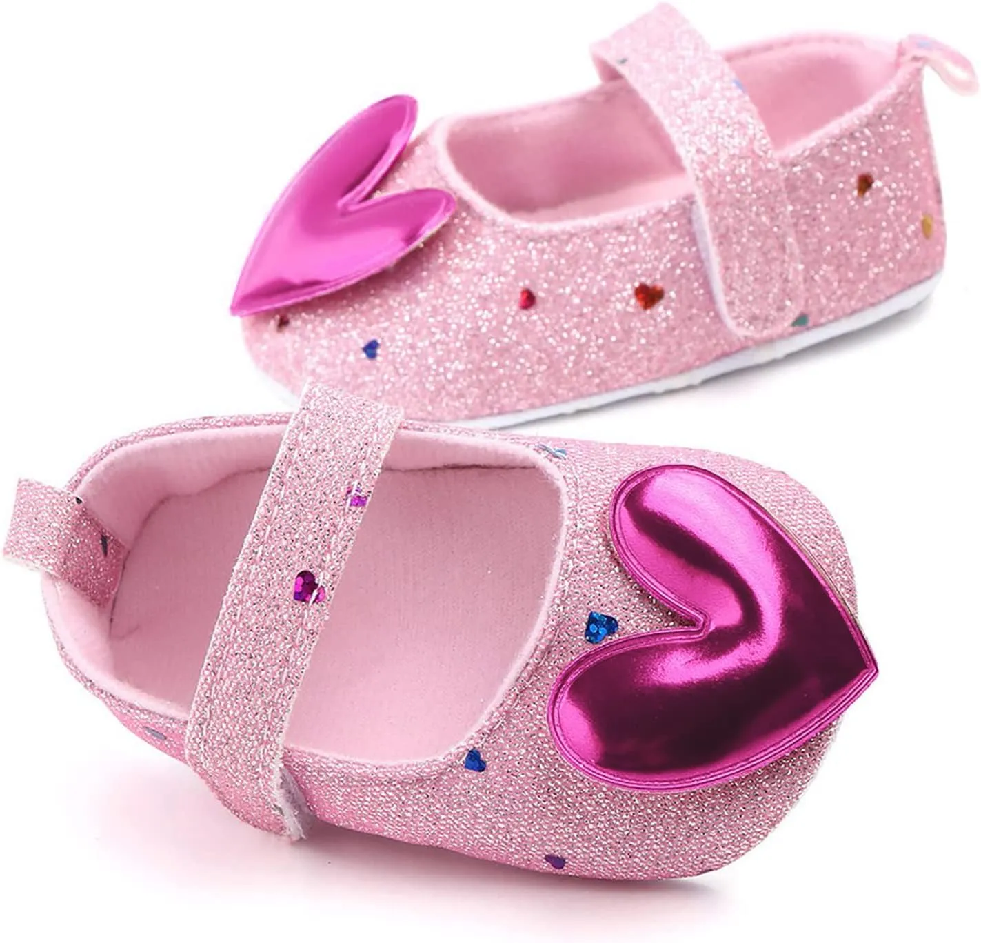 Baby Toddler Infant Girls Princess Sandals Hearts Soft Sole Bowknot First Walkers Sneaker Sandals (Pink, 6 M Toddler)