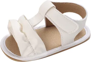 Baby Toddler Sandals Infant Girls Boys Shoes Outdoor First Walkers Non-Slip Rubber Soft Sole Sneakers (White, 4 Infant)
