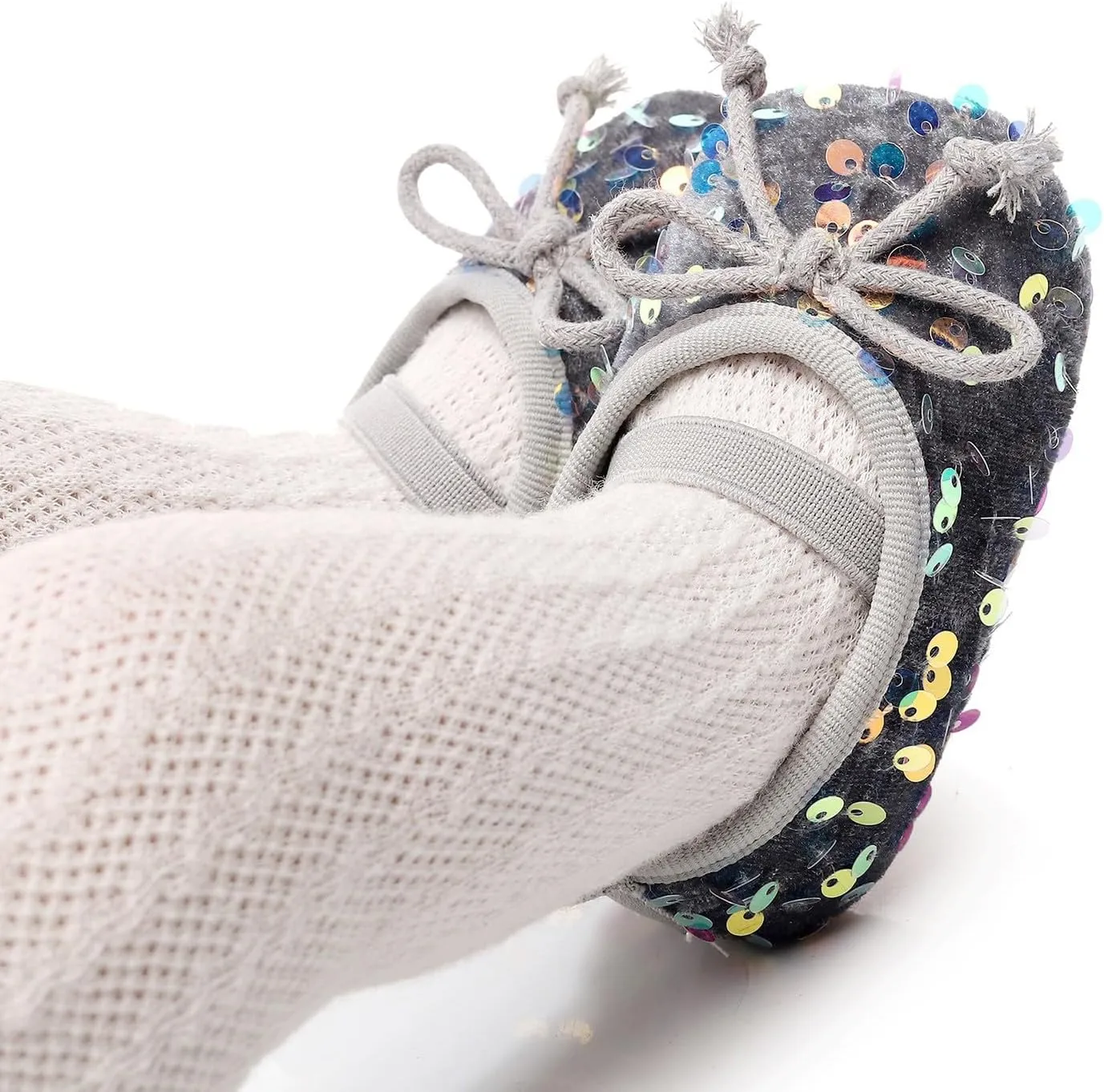 Baby Toddler Sequin Bow Casual Sandals Infant Girls Solid Color Open Toe Shinny Soft Sole Flatt Non Slip Strap Shoes