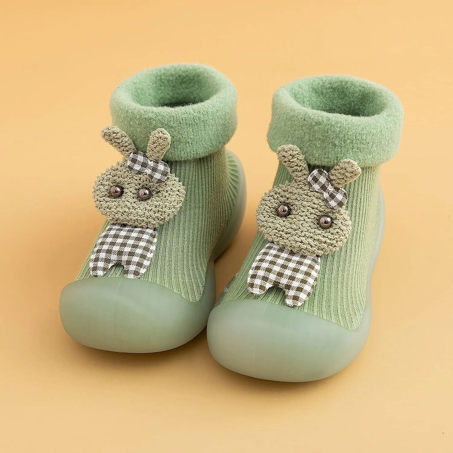 Baby Toddler Sock Shoes Kids Soft Rubber Sole Shoes Breathable Cotton First Walking Shoes Anti-Slip Floor Slippers