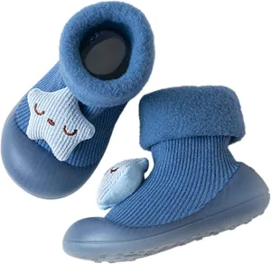 Baby Toddler Sock Shoes Moccasins Non-Slip Soft Comforter Toddler Walkers Cozy Warm Shoes Booties Prewalker