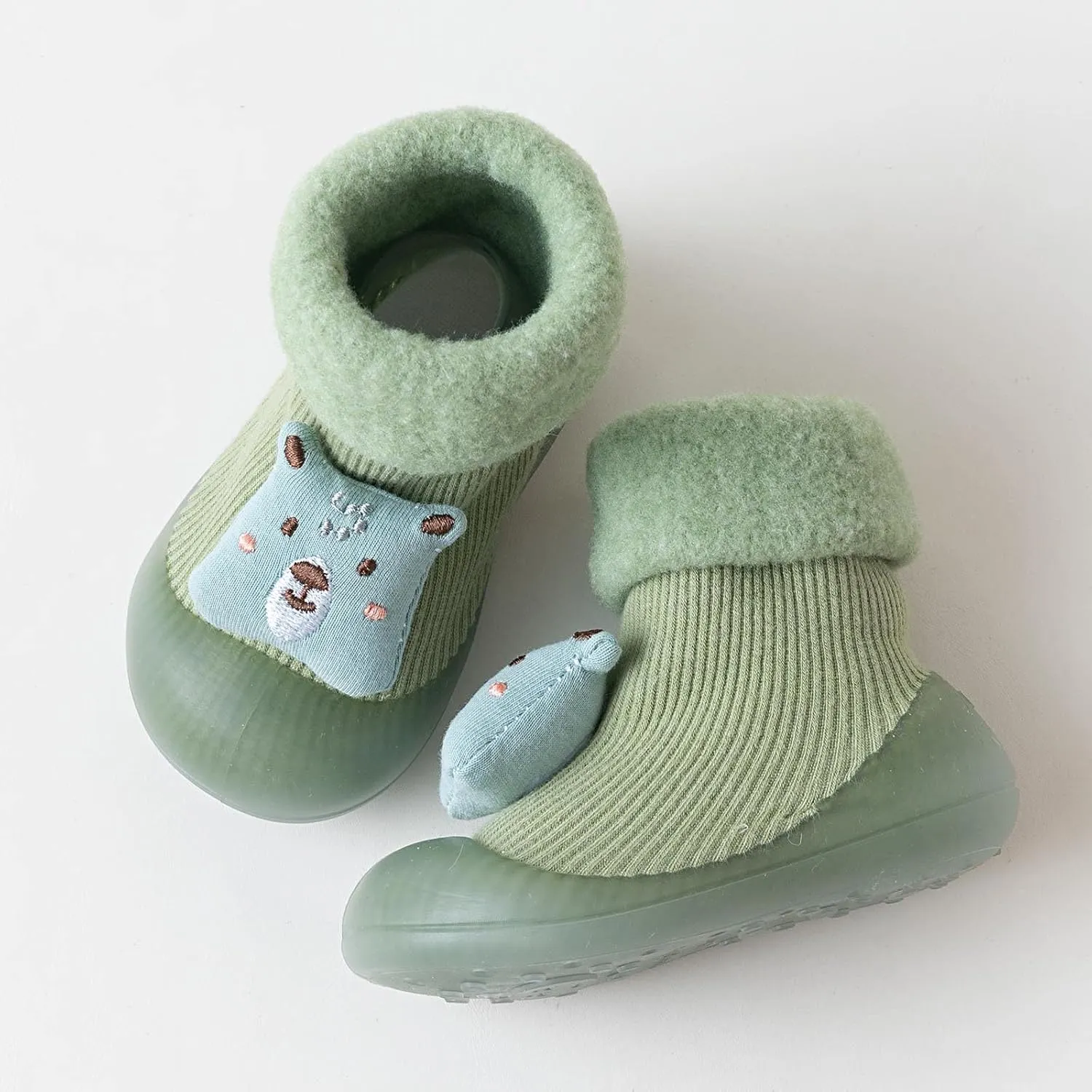 Baby Toddler Sock Shoes Moccasins Non-Slip Soft Comforter Toddler Walkers Cozy Warm Shoes Booties Prewalker