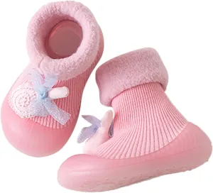 Baby Toddler Sock Shoes Moccasins Non-Slip Soft Comforter Toddler Walkers Cozy Warm Shoes Booties Prewalker