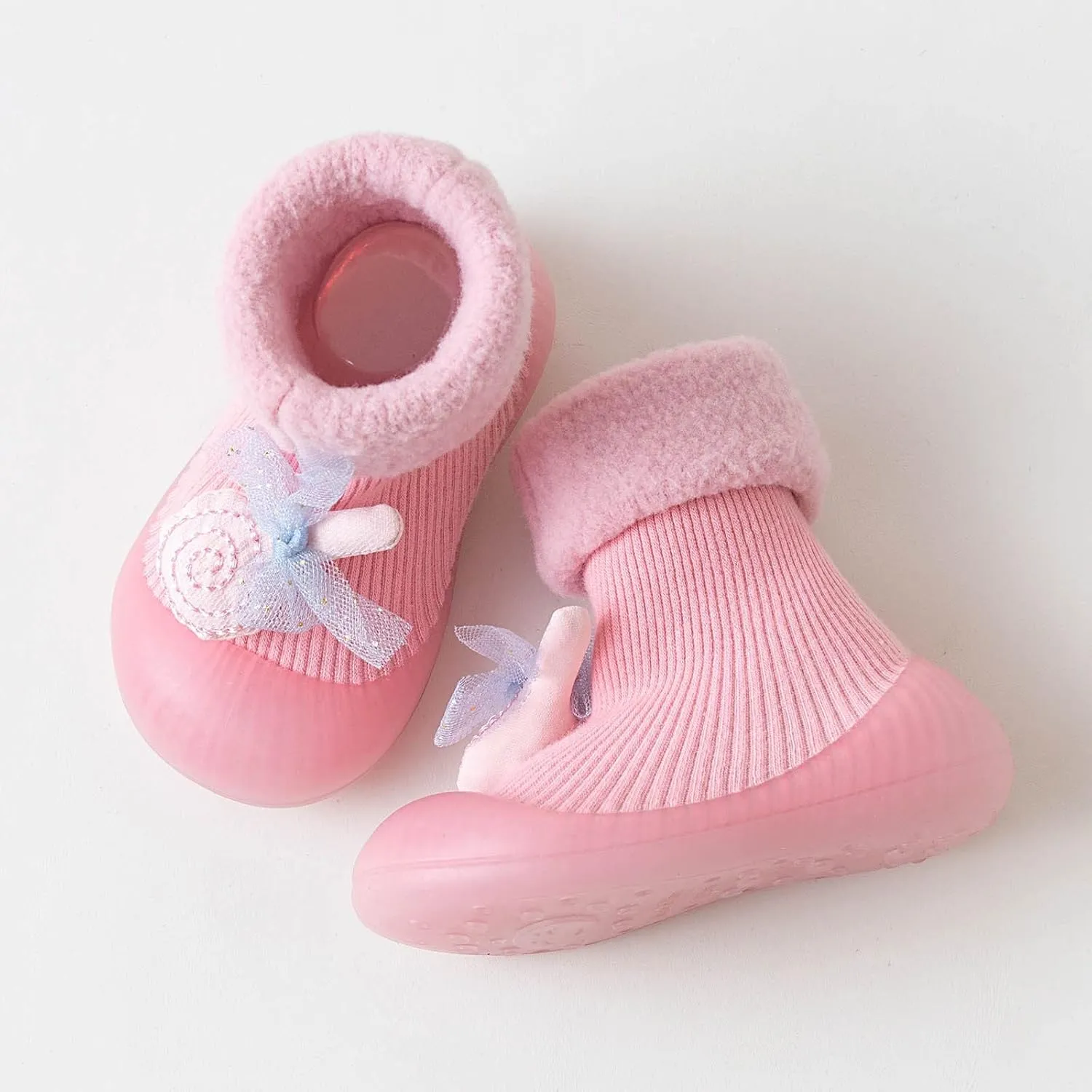 Baby Toddler Sock Shoes Moccasins Non-Slip Soft Comforter Toddler Walkers Cozy Warm Shoes Booties Prewalker