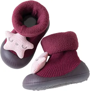 Baby Toddler Sock Shoes Moccasins Non-Slip Soft Comforter Toddler Walkers Cozy Warm Shoes Booties Prewalker