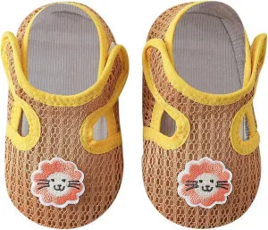 Baby Walking Shoes Cartoon Soft Sole Anti Slip Socks Baby Floor Shoes Baby Walking Socks Glue Kids Size 1 Shoes Girls (Yellow, 4.5 Infant)