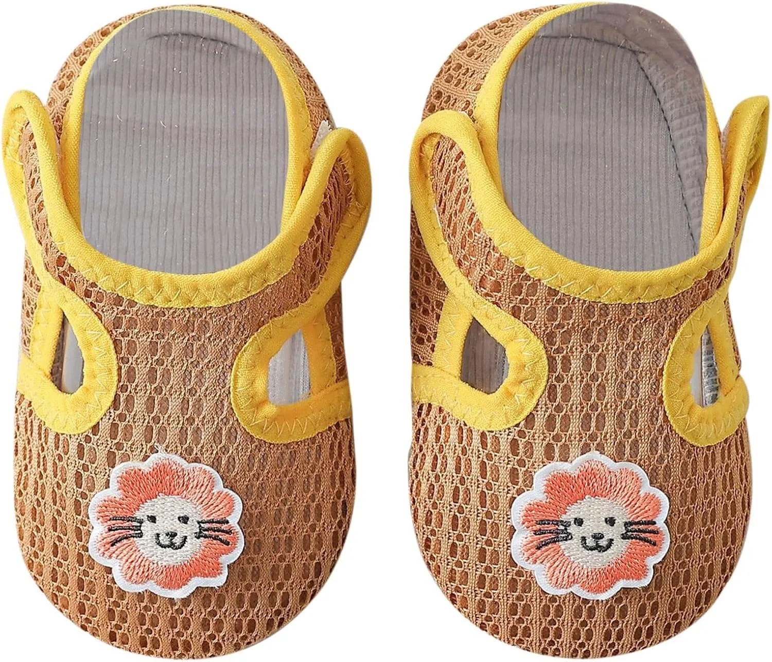 Baby Walking Shoes Cartoon Soft Sole Anti Slip Socks Baby Floor Shoes Baby Walking Socks Glue Kids Size 1 Shoes Girls (Yellow, 4.5 Infant)