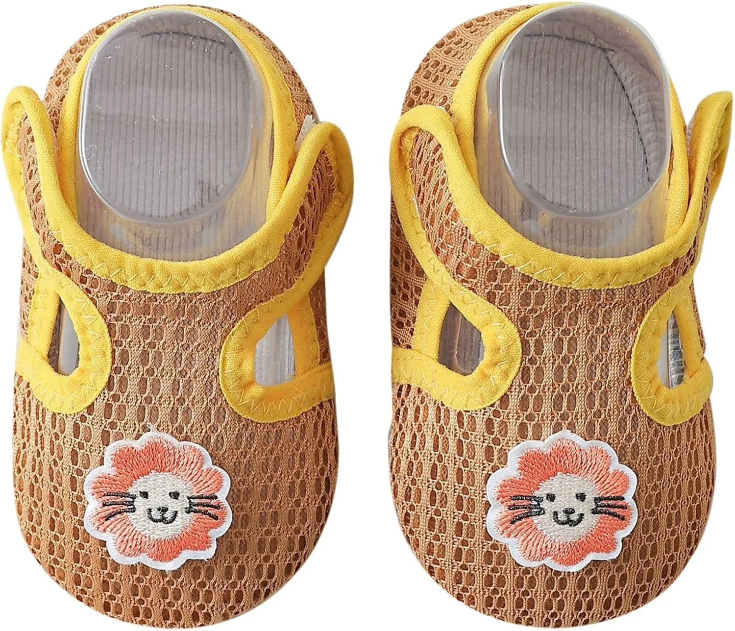 Baby Walking Shoes Cartoon Soft Sole Anti Slip Socks Baby Floor Shoes Baby Walking Socks Glue Kids Size 1 Shoes Girls (Yellow, 4.5 Infant)